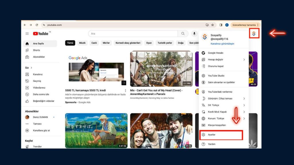 YouTube Kanal Silme Adımları